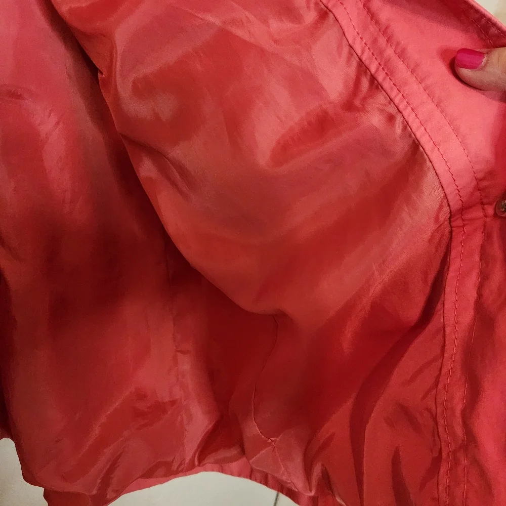 Eddie Bauer‎ Women's Single-Breast Trench Coral Rain Coat, Size XL